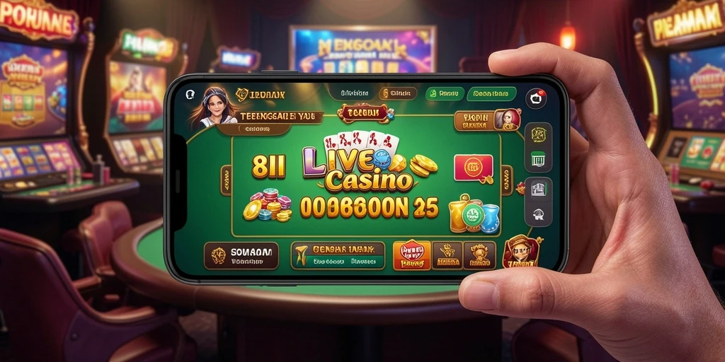 Tampilan gameplay Live Casino yang mendebarkan di 8II.