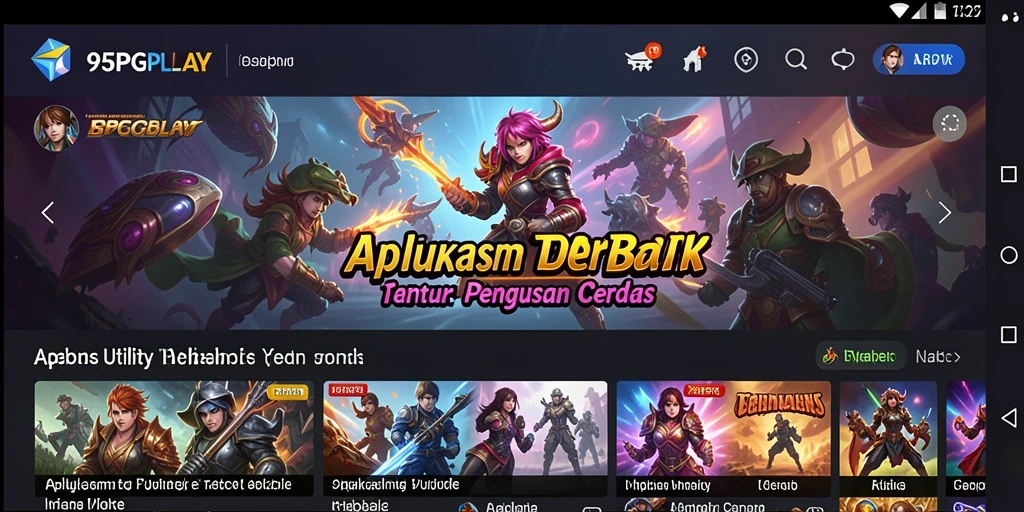 Tampilan antarmuka pengguna 95PGPLAY yang menarik dan fungsional.