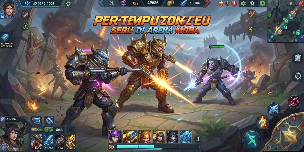 Tampilan aksi seru di arena MOBA AP686.