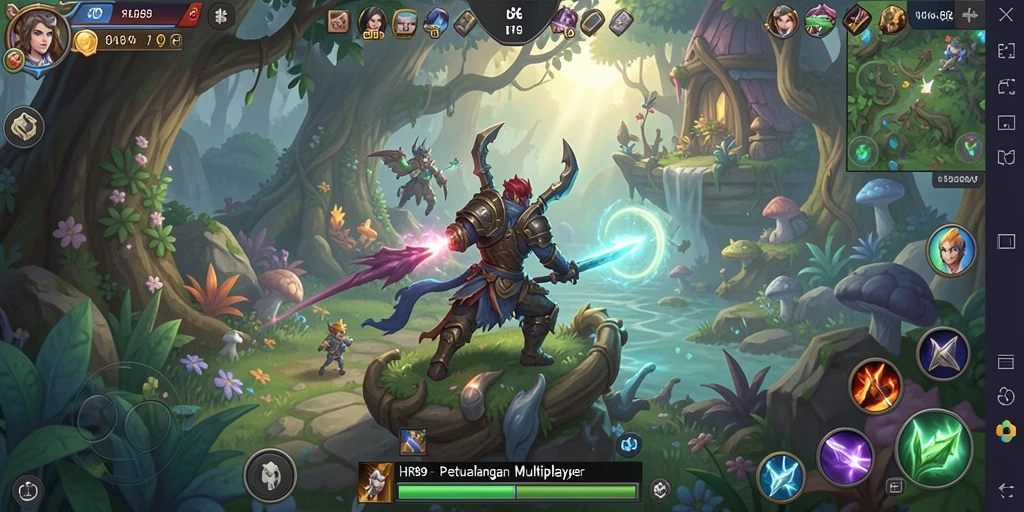 Gameplay seru HR89 menunjukkan pertempuran epik di dunia fantasi.