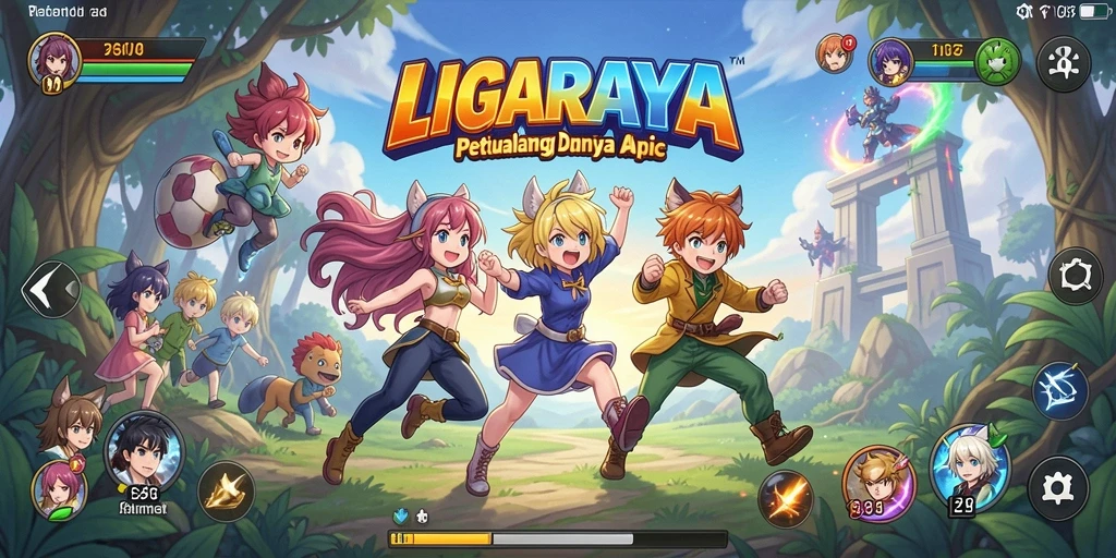 Tampilan menakjubkan dari gameplay LIGARAYA di dunia anime.