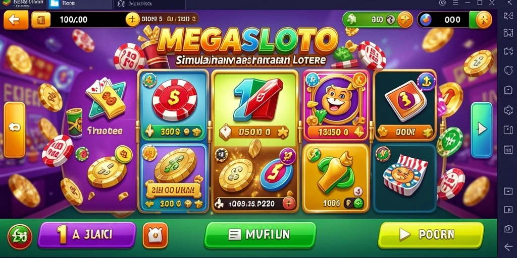 Tampilan menarik dari gameplay MEGASLOTO yang mendebarkan.