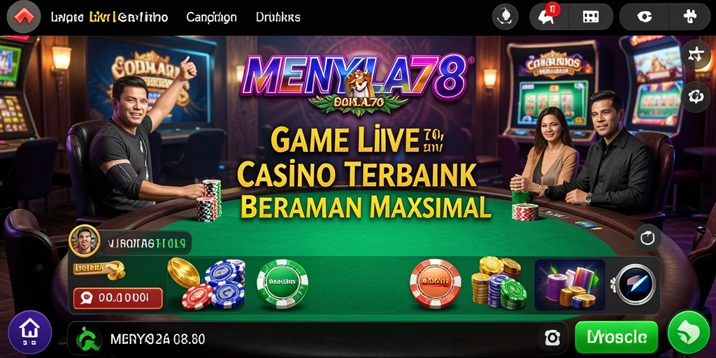 Screenshot MENYALA78 menampilkan gameplay Live Casino yang mengesankan dan interaktif.