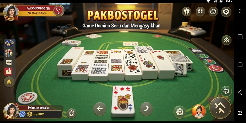 Gameplay seru PAKBOSTOGEL dalam permainan Domino dengan teman.