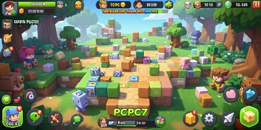 Tangkapan layar PCPC7 menampilkan gameplay penuh warna dan menarik dari permainan Puzzle.