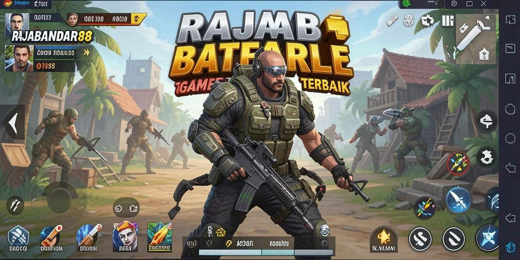 Tampilan gameplay menegangkan dari RAJABANDAR88 dengan strategi tempur yang intens.
