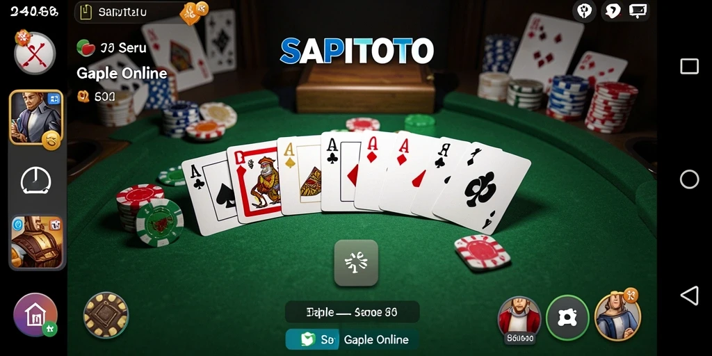 Tampilan gameplay Gaple yang seru dan interaktif di SAPITOTO.