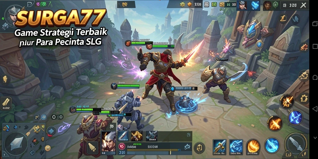 Menampilkan gameplay strategis yang mendebarkan di SURGA77.
