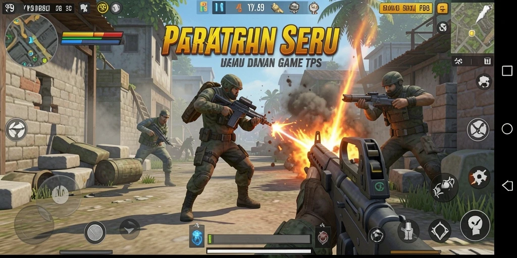 Screenshot Y89 menampilkan aksi seru gameplay TPS yang memukau.