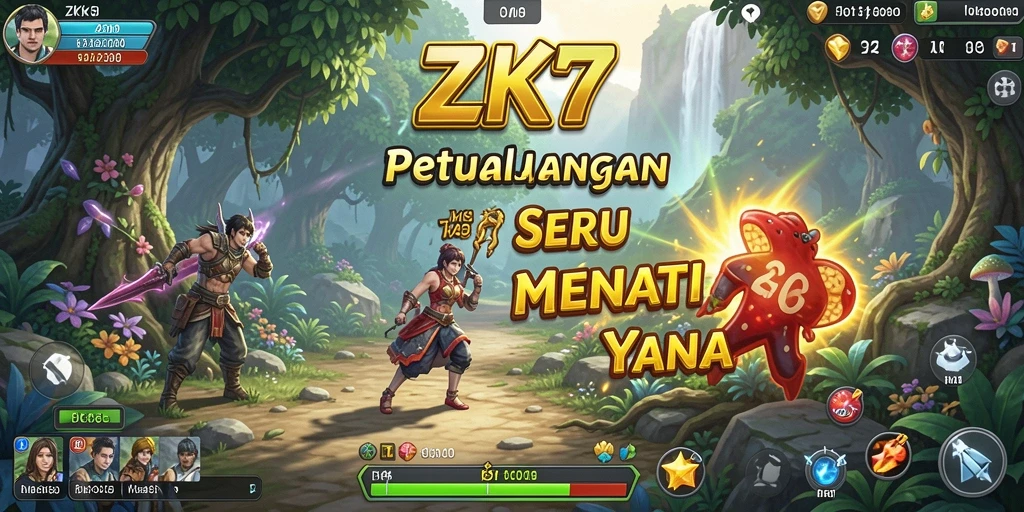 Screenshot gameplay ZK7 menampilkan aksi petualangan yang seru.